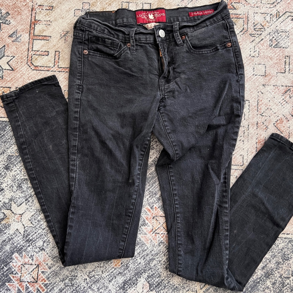 Lucky Brand Black Charlie Skinny Jeans 2/26 Regular